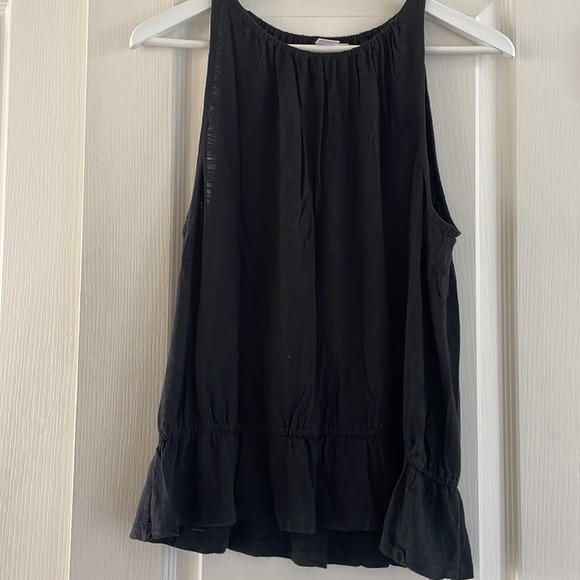 GAP black sleeveless tank top with peplum hem Size Medium - Picture 2 of 5